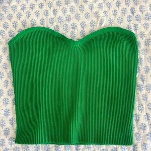 Green Aritzia Babaton Sculpt Knit Sweetheart Tube Top